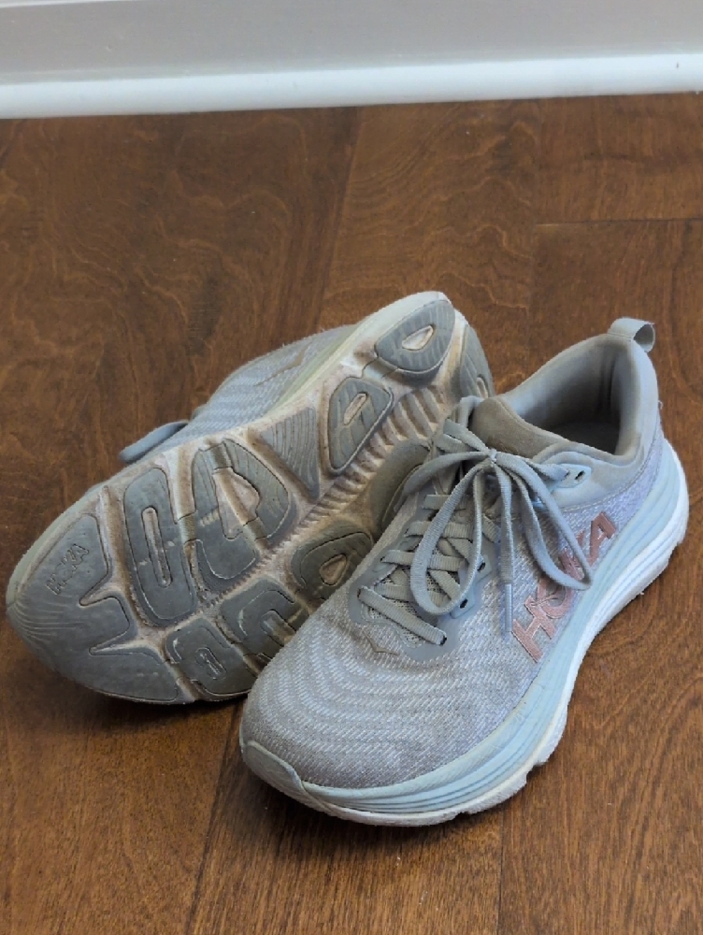Hoka Women's Light Beige Taupe Athletic Running Shoes - Picture 5 of 5